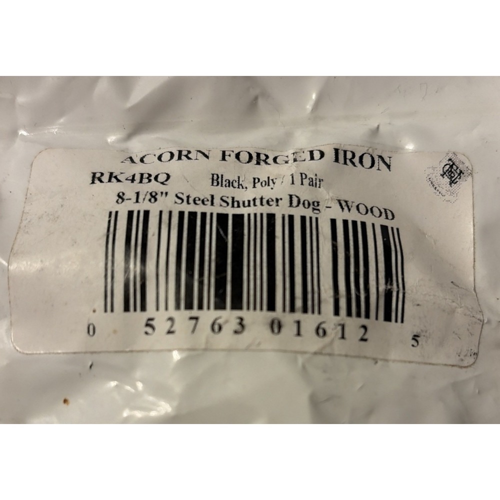Acorn Forged Iron SHUTTER DOGS HOLDBACKS Steel RK4bq 6 Pair New In Package - Picture 3 of 5